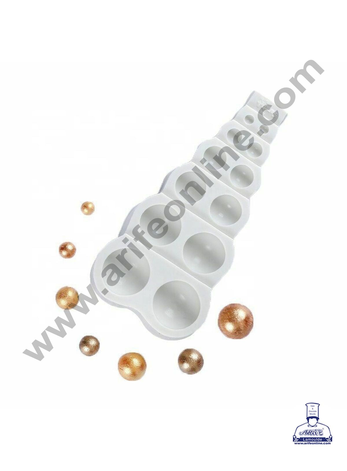 Cake Decor Silicone 12 Cavity Half Ball Multi Size Fondant Marzipan Mould