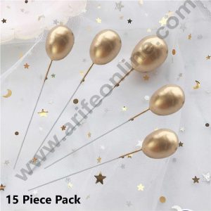 CAKE DECORβ’ Gold Balloon Faux Balls Topper For Cake and Cupcake Decoration - ( 15 pcs Pack )