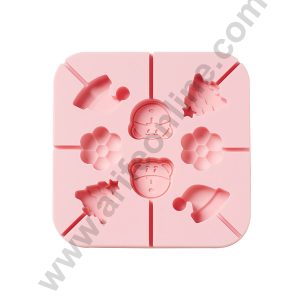 Cake Decor 8 Cavity Silicone Christmas Tree Cap Flower Cartoon Silicon Candy Moulds ( LBM3396 )