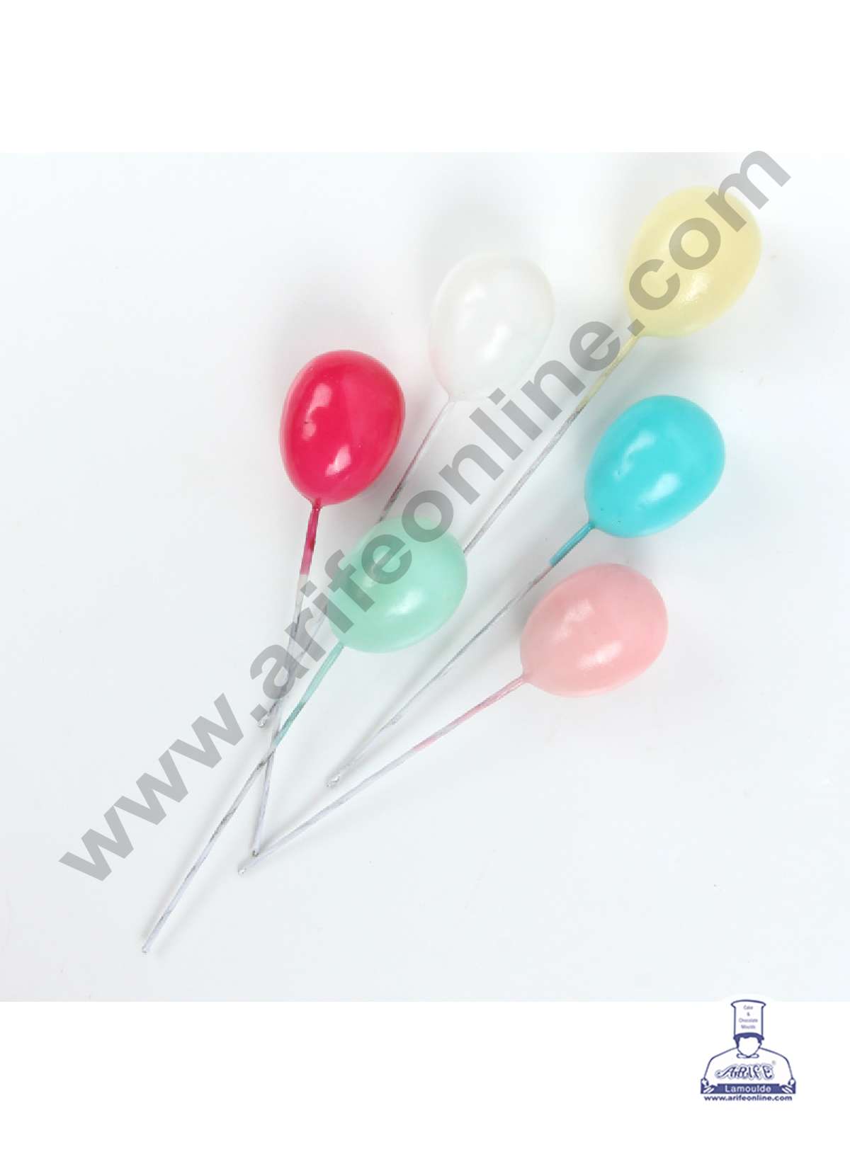 CAKE DECORβ’ Multi Color Balloon Faux Balls Topper For Cake and Cupcake Decoration - ( 15 pcs Pack )