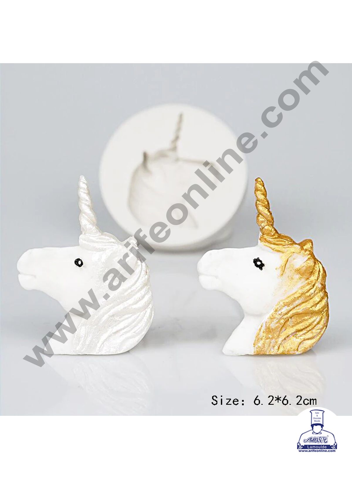 Cake Decor Silicone 1 Piece Unicorn With Horn Fondant Marzipan Mould