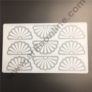 Cake Decor Silicon 9 in 1 Fan Shape Chocolate Garnishing Mould Cake Insert Decoration Mould