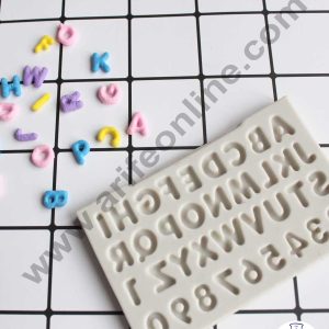 Cake Decor Silicone 36 Cavity Upper Case Alphabet and Number Fondant Marzipan Mould