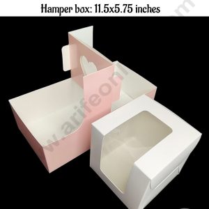 CAKE DECOR™ Handle Hamper Box With Mini Cake Box (Pink) | Gift Box | Gift Bag With Handle (1 Pcs Pack)