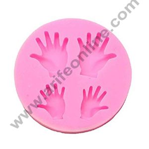 Cake Decor Silicon 4 Cavity Big & Small Hands Silicone Fondant Mould Marzipan Mould