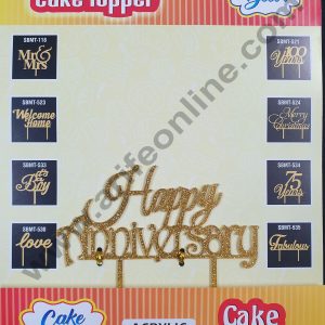 Cake Decor Mirror Finishing Acrylic Cake Topper Happy Anniversary
