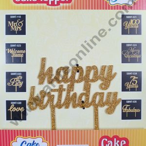 Cake Decor Mirror Finishing Acrylic Cake Topper Happy Birthday