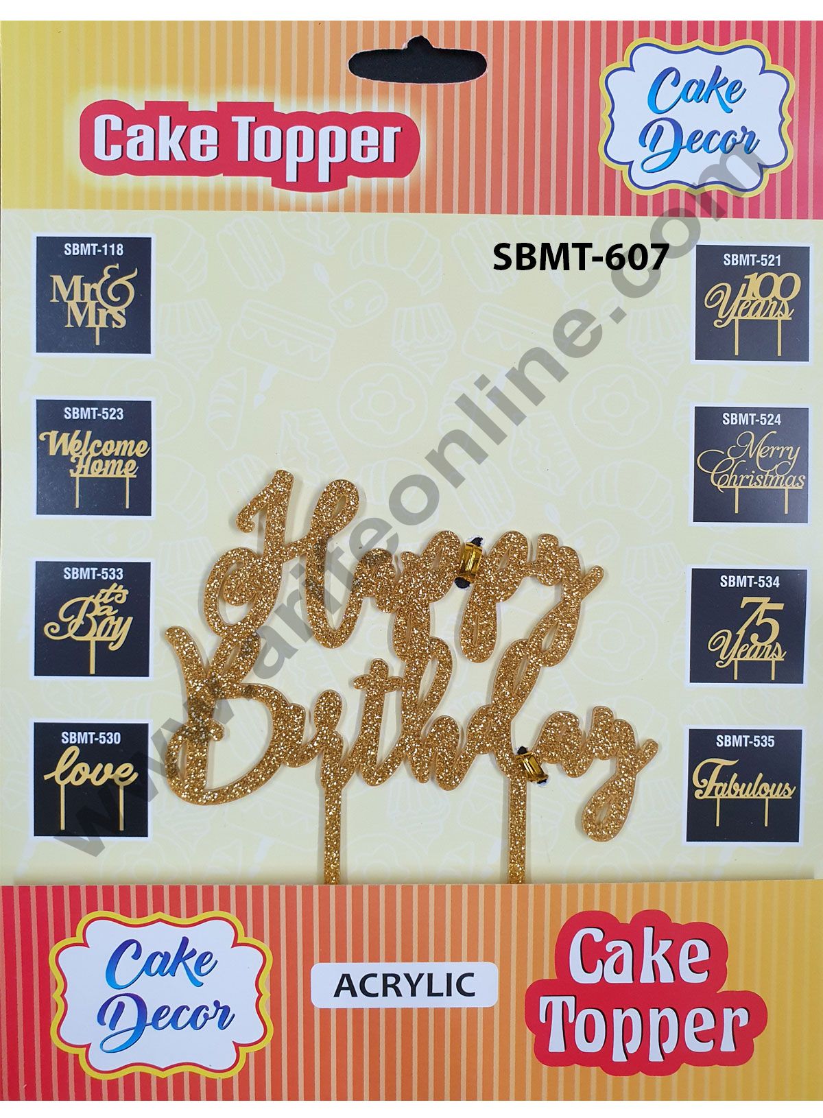 Cake Decor Mirror Finishing Acrylic Cake Topper Happy Birthday