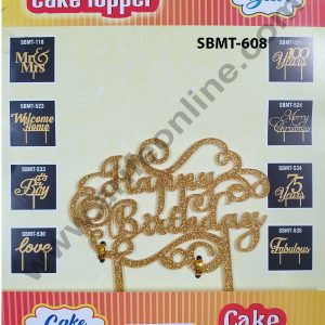 Cake Decor Mirror Finishing Acrylic Cake Topper Happy Birthday