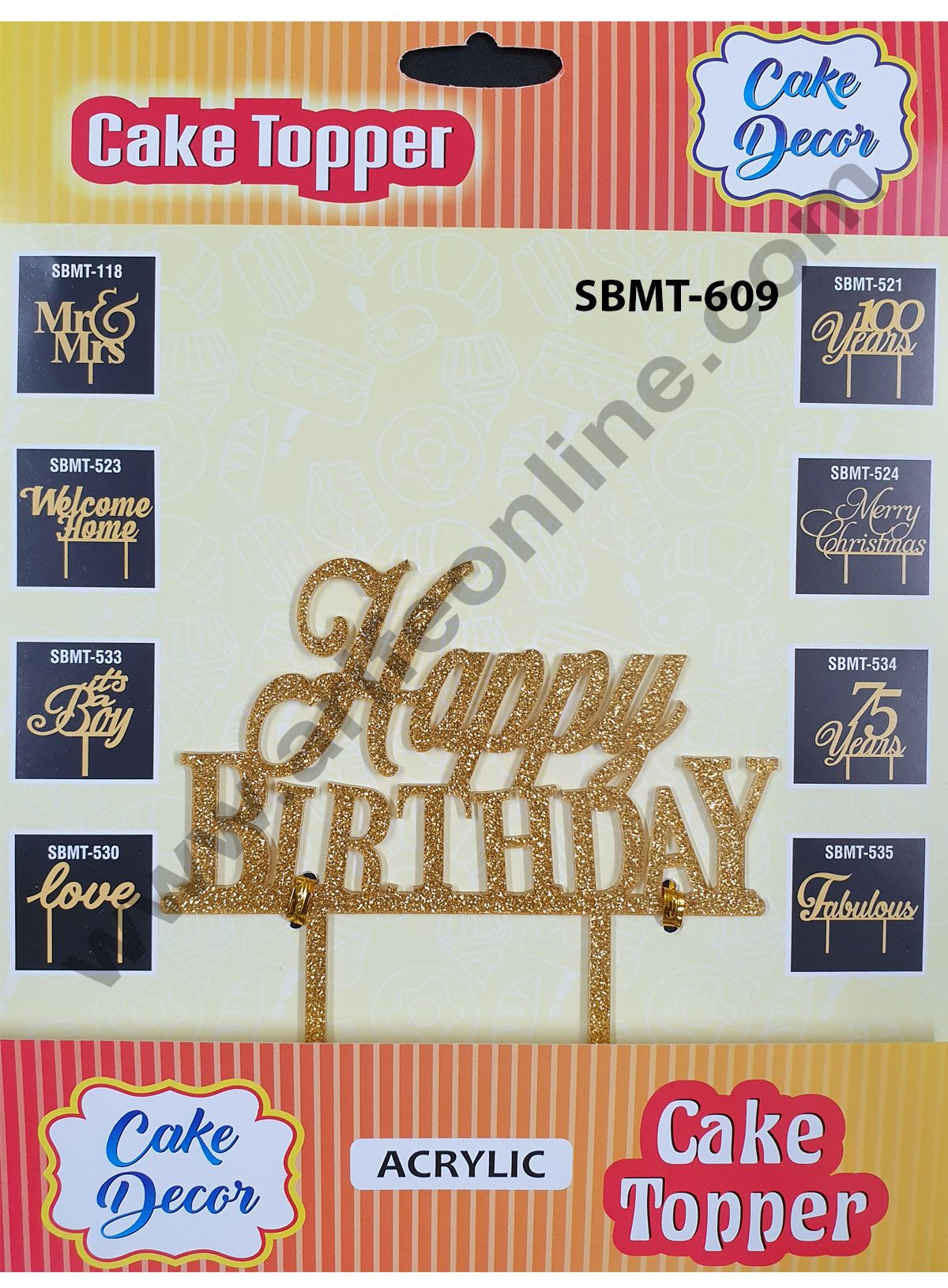 Cake Decor Mirror Finishing Acrylic Cake Topper Happy Birthday