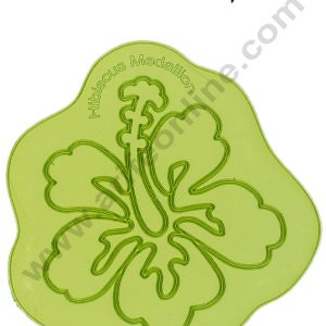 Cake Decor Silicone Hibiscus Medallion Pattern Impression Onlays Fondant Clay Marzipan Cake Decoration Mould
