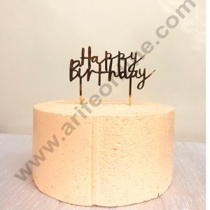 CAKE DECOR™ 5 inch Acrylic Gold Mirror Finishing Acrylic Stylish Happy Birthday Cake Topper  Design-1 ( SBMT-1236 )