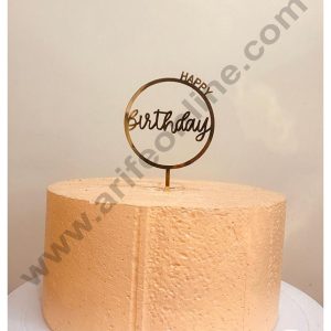 CAKE DECOR™ 5 inch Acrylic Round Happy Birthday Cake Topper Cake Decoration Dessert Decoration (SBMT-6038)