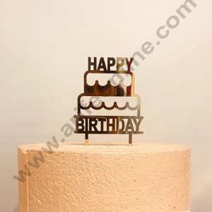 CAKE DECOR™ 5 inch Acrylic Happy Birthday Cake Topper Cake Decoration Dessert Decoration (SBMT-6039)