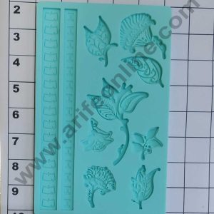 Cake Decor Silicon Leaf and Petal Shape Fondant Clay Marzipan Cake Decoration Mould