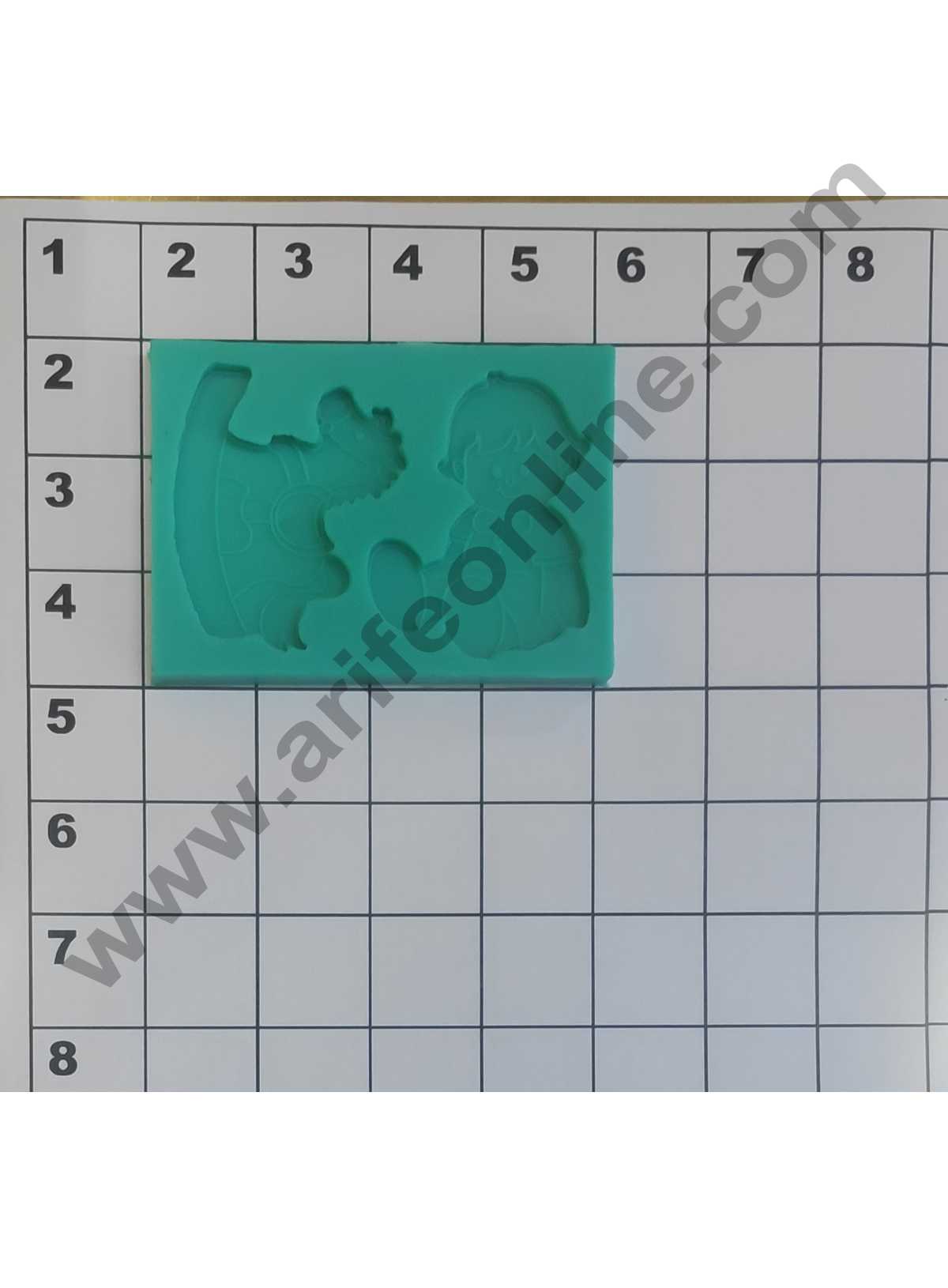 Cake Decor Silicon 2 Cavity House and Baby Design Fondant Clay Marzipan Cake Decoration Mould