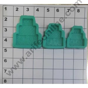 Cake Decor Silicon 3 Tier Cup Cake Shape Fondant Clay Marzipan Cake Decoration Mould(Set of 3pcs)