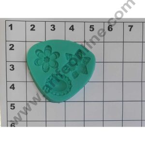 Cake Decor Silicon 3 Cavity Flower and Frame Desing Silicone Fondant Mould Marzipan Mould