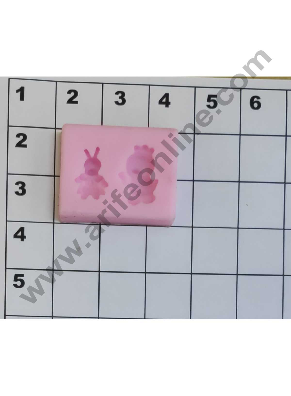 Cake Decor 2 Cavity Silicon Toys Shape Fondant Clay Marzipan Cake Decoration Mould