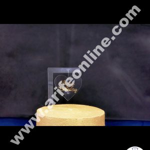 Cake Decor Exclusive Acrylic Hanging Cake Topper - Heart Happy Birthday Gold