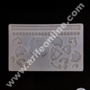 Cake Decor Floral Art Design Button And Rope Silicone Soft Mold for Cake Decoration Candy Soap Making SBS-104