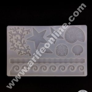 Cake Decor Sea Life Design Button And Rope Silicone Soft Mold for Cake Decoration Candy Soap Making SBS-105