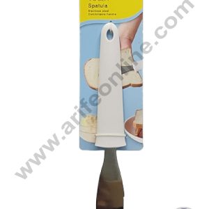 CAKE DECOR™ 1 Pcs 2-in-1 Butter Knife & Spatula with White Handle