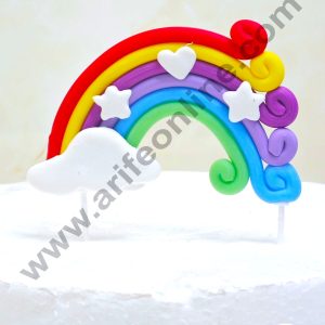 CAKE DECOR™ 1 Pieces Rainbow with Cloud, Stars & Heart Cake Toppers