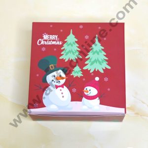 CAKE DECOR™ Fancy Small Merry Christmas Print Box Gift Box | Pastry Box | Candy Box | Cookies Box | Sweet Treats Box - Red (10 Pcs Pack) (SBBX-XMAS-12)