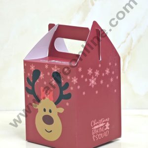 CAKE DECOR™ Fancy Merry Christmas Print Box with Ginger Bread Man Gift Box | Candy Box | Cookies Box | Sweet Treats Box - Red (10 Pcs Pack) (SBBX-XMAS-03)