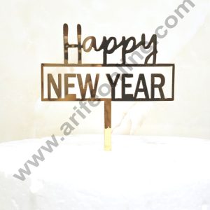CAKE DECOR™ 5 inch Acrylic Happy New Year Cutout Cake Topper Cake Decoration