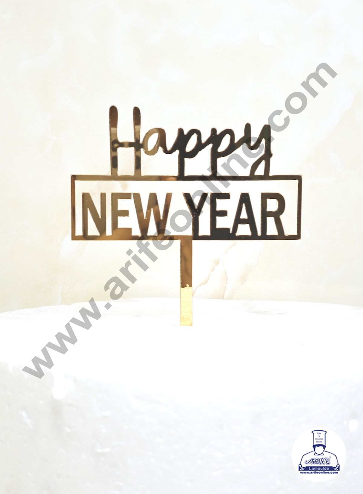 CAKE DECORβ’ 5 inch Acrylic Happy New Year Cutout Cake Topper Cake Decoration