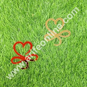 CAKE DECOR™ Red & Gold Acrylic Love Infinity Design Cutout Cake Topper - 2 pc Pack