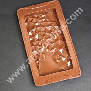 CAKE DECOR™ 1 Cavity Deep Crystal Design Kunafa Chocolate Bar Silicone Mould | Pistachio Kunafa Chocolate Bar Mould (Design-11)