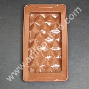CAKE DECOR™ 1 Cavity Deep Diamond Kunafa Chocolate Bar Silicone Mould | Pistachio Kunafa Chocolate Bar Mould (Design-09)