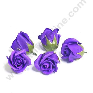 Scented Rose Artificial Flower For Cake Decoration – Violet ( 5 pc pack )- CAKE DECOR™