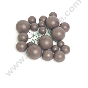 CAKE DECOR™ Matte Chocolate Brown Faux Ball Topper For Cake and Cupcake Decoration - 20 pcs Pack