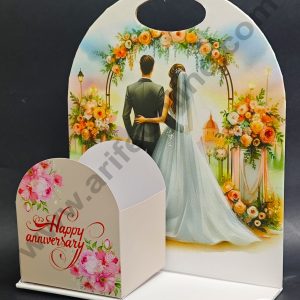 Happy Anniversary Foldable Cake and Flower Hamper (Design-01) - CAKE DECORβ’