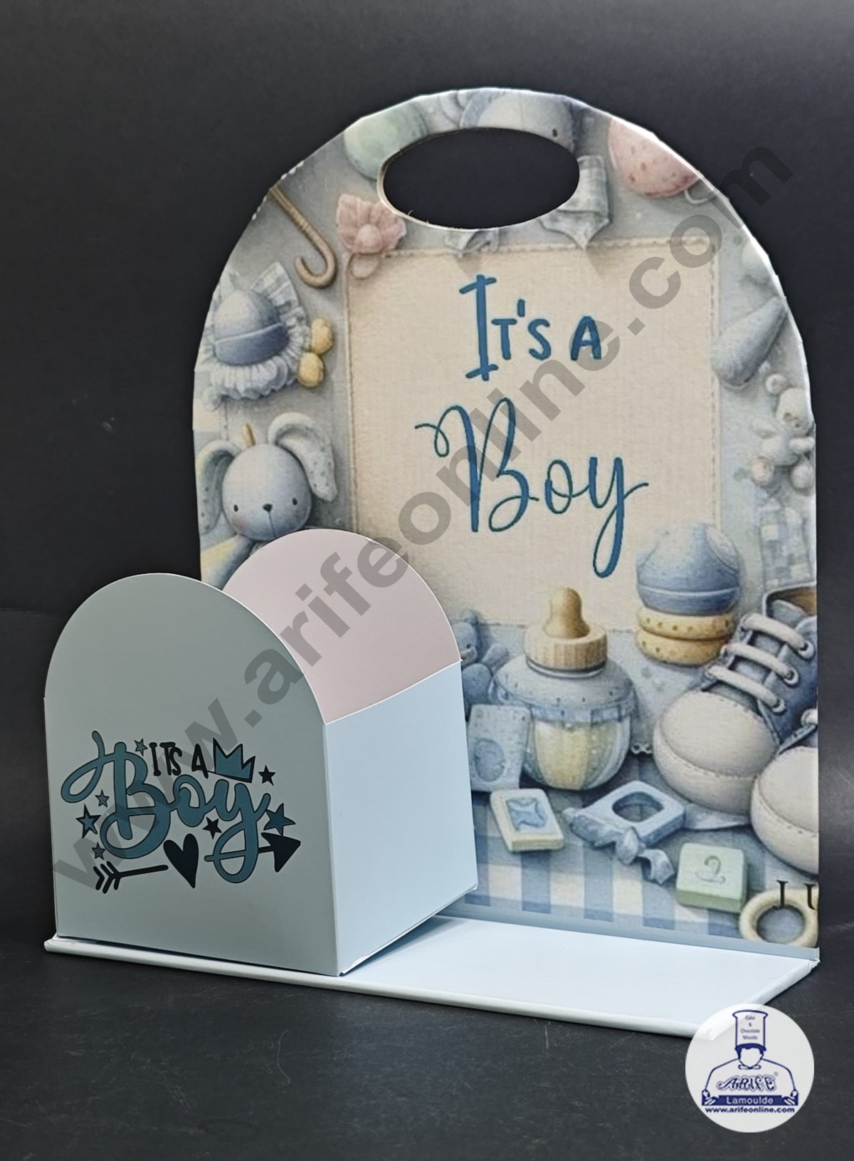 It's a Boy Blue Foldable Cake and Flower Hamper - CAKE DECORβ’