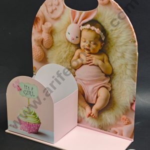 It's a Girl Pink Foldable Cake and Flower Hamper - CAKE DECOR™