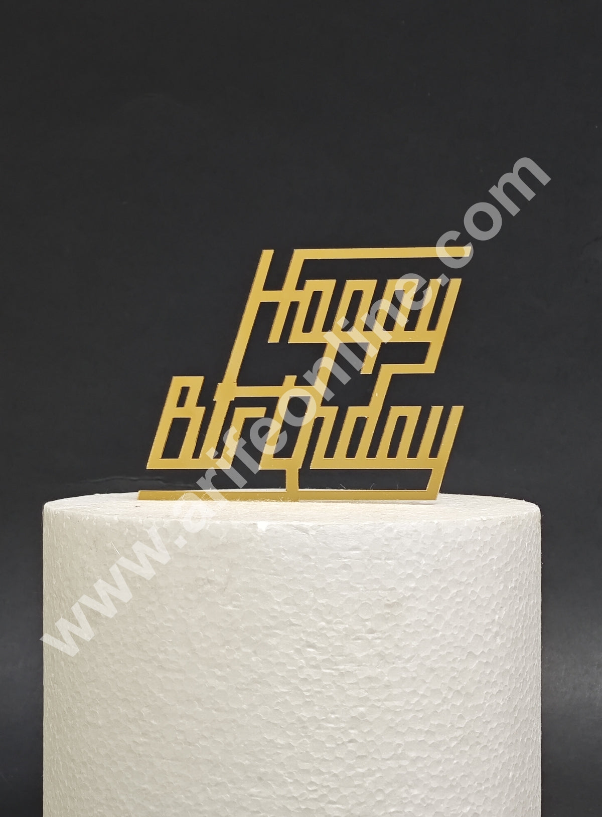 Gold Acrylic Finishing Cake Topper Happy Birthday Cake Topper - Cake Decor