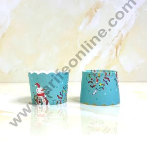CAKE DECOR™ Deep Muffin Cup Christmas Theme | Muffin Cupcake Liners (50Pcs Pack) Design-10