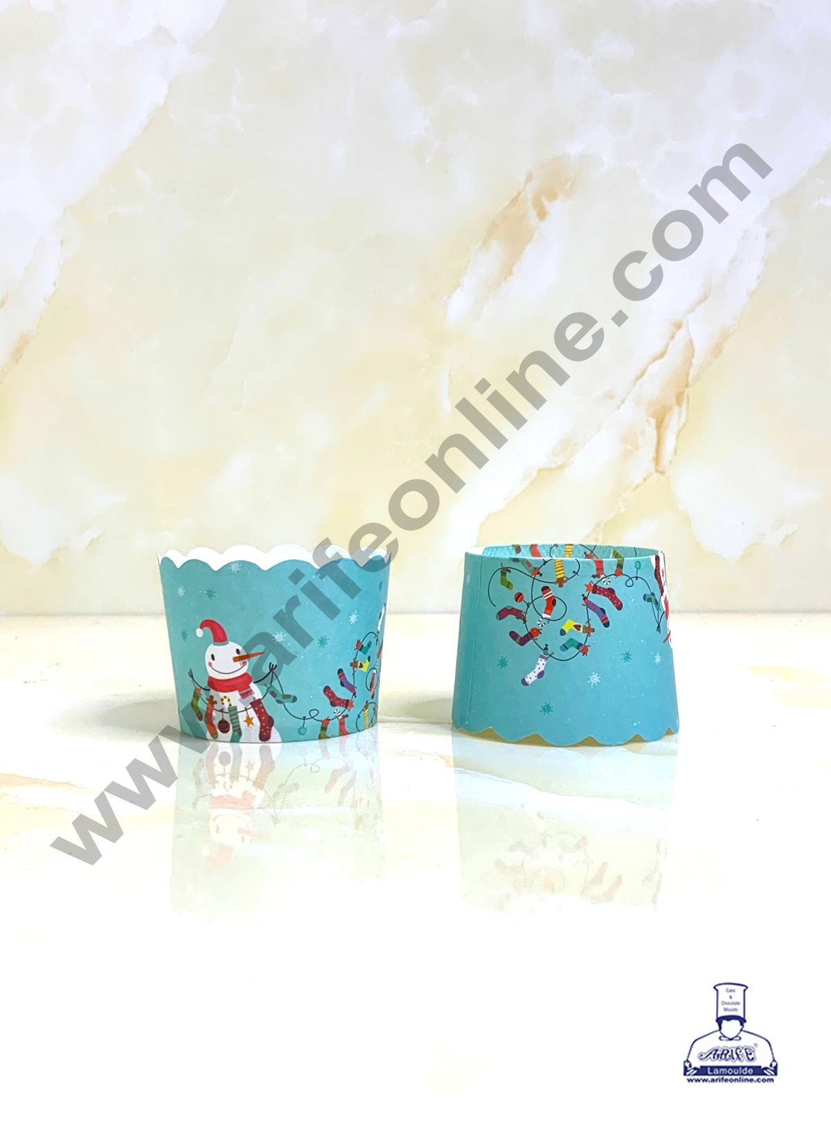 CAKE DECORβ’ Deep Muffin Cup Christmas Theme | Muffin Cupcake Liners (50Pcs Pack) Design-10