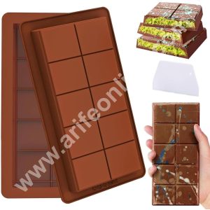 CAKE DECORβ’ 1 Cavity Kunafa Chocolate Bar Silicone Mould | Pistachio Kunafa Chocolate Bar Mould | Design-01