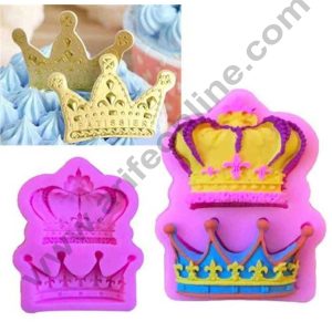 Cake Decor Silicon 2 in 1 King And Queen Crown Fondant Clay Marzipan Cake Decoration Mould