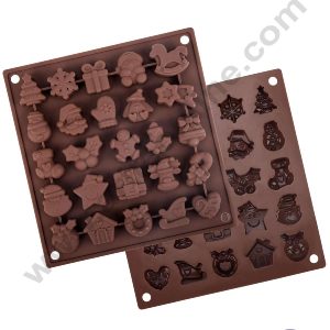 CAKE DECOR™ Silicon 25 Cavity Christmas Theme Silicon Chocolate Mould Jelly Mould SBCM-LBM891