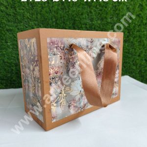 CAKE DECOR™ Light Brown Fancy Hamper Bag For for Birthday, Wedding, Celebrations, Party, Christmas Gifts (1 Pc Pack)