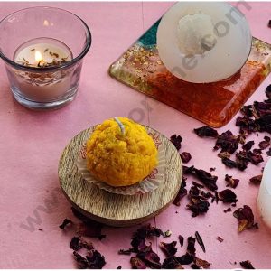 CAKE DECOR™ 3D Silicon 1 Cavity Laddoo Silicon Candle Mould, Silicon Soap Mould, Handmade Soap Candy Making SB-WCM222