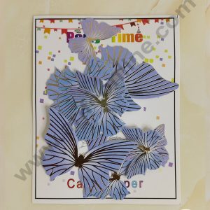 CAKE DECOR™ 10 Pcs Light Purple Butterfly With Golden Lines Paper Topper For Cake And Cupcake