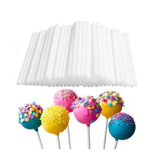 Cake Decor 9 Inch Plastic Lollipop Sticks For Cakesicle Popsicle and Candy (100pcs)